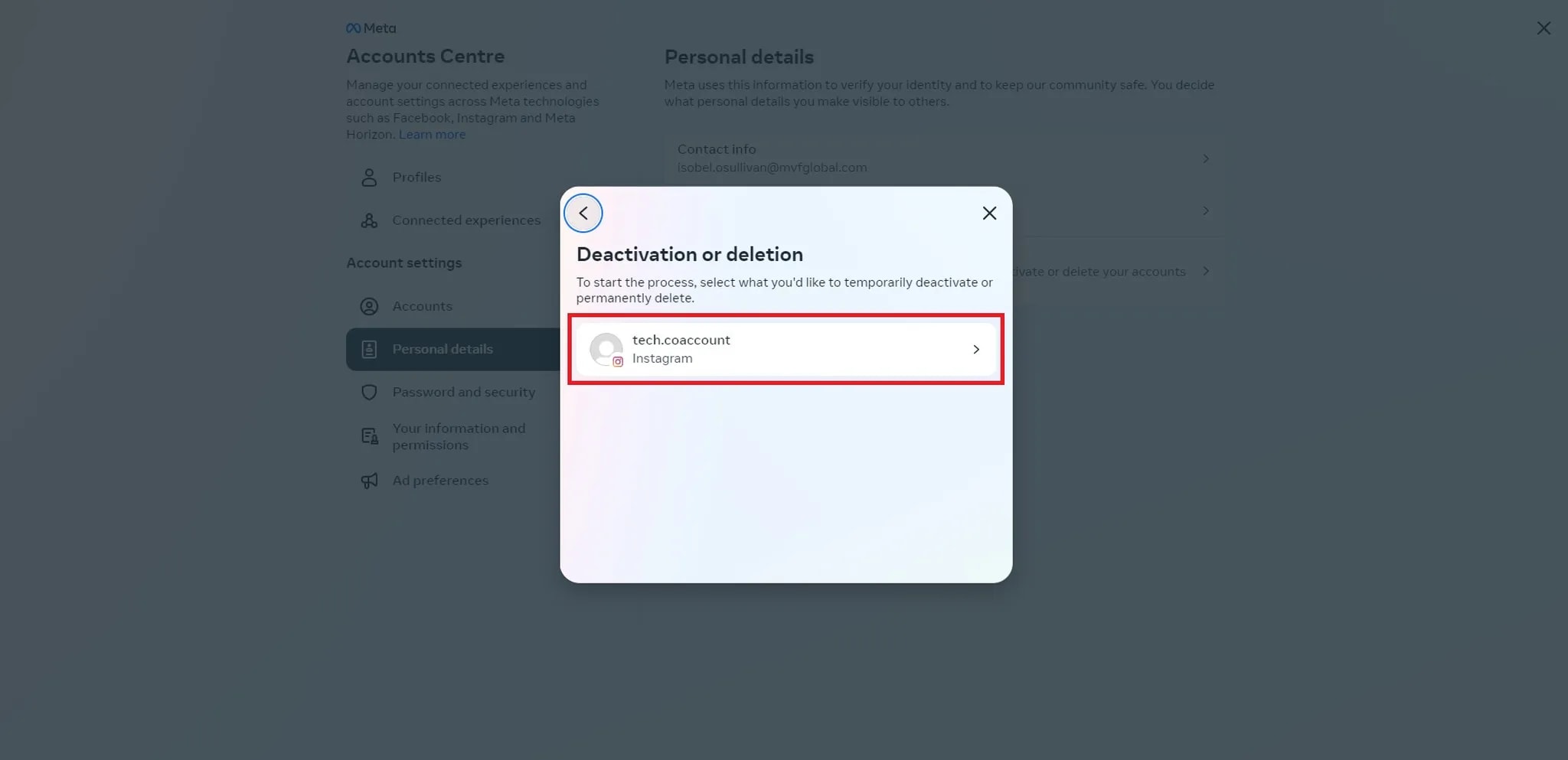 غیرفعالکردن اکانت اینستاگرام با مرورگر وب