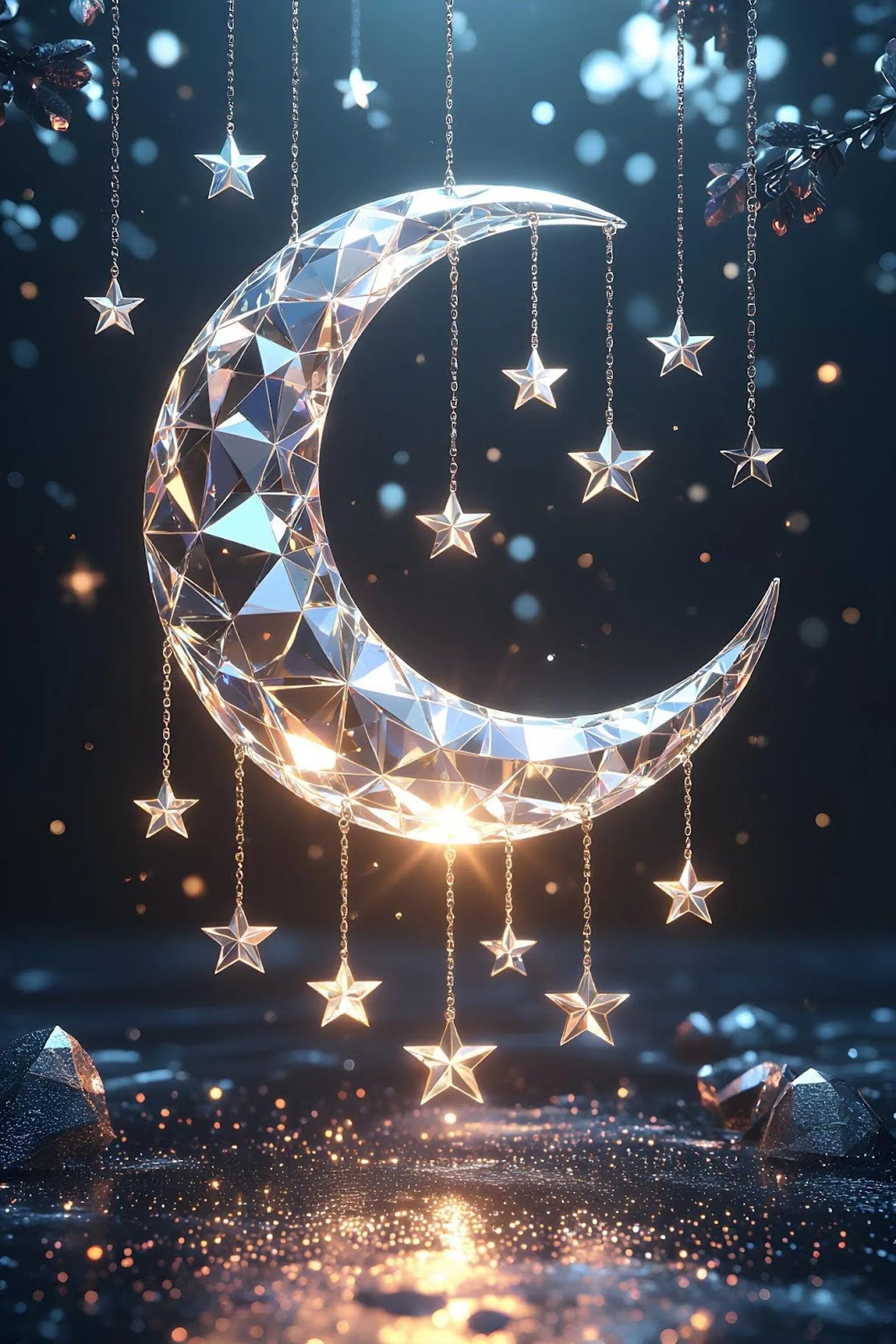 تصویر زمینه ماه و ستاره