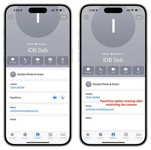 محدود کردن دسترسی به دوربین