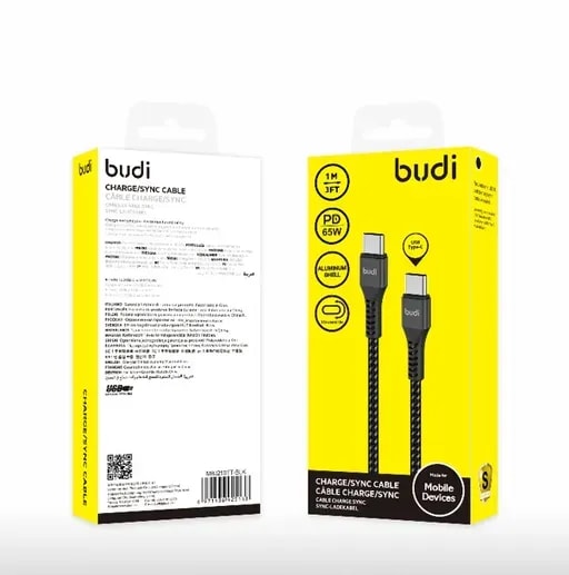 کابل شارژ کنفی USB-C به USB-C بودی مدل DC210TT10B-1