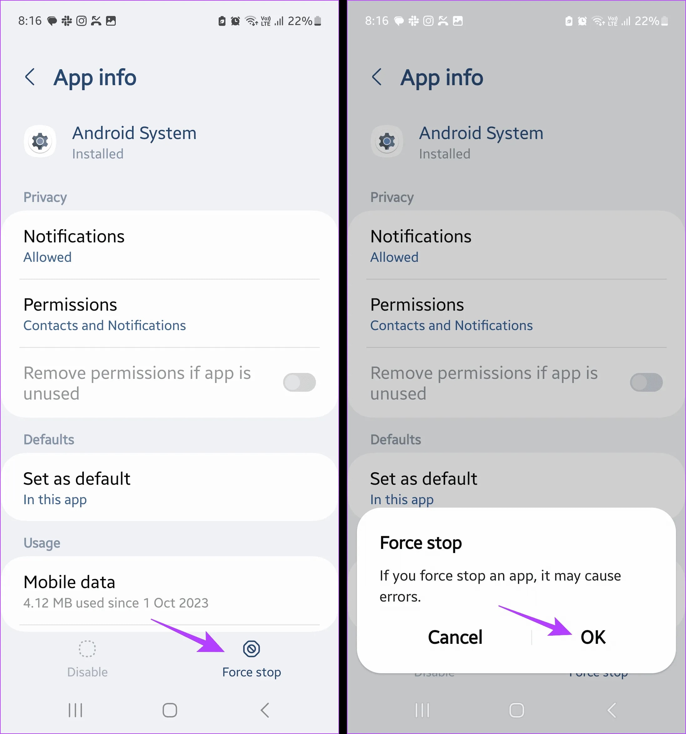  توقف اجباری سیستم اندروید برای ریست عملکرد داخلی
