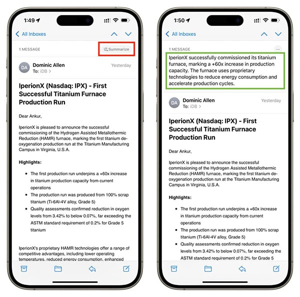 خلاصهنویسی ایمیلها