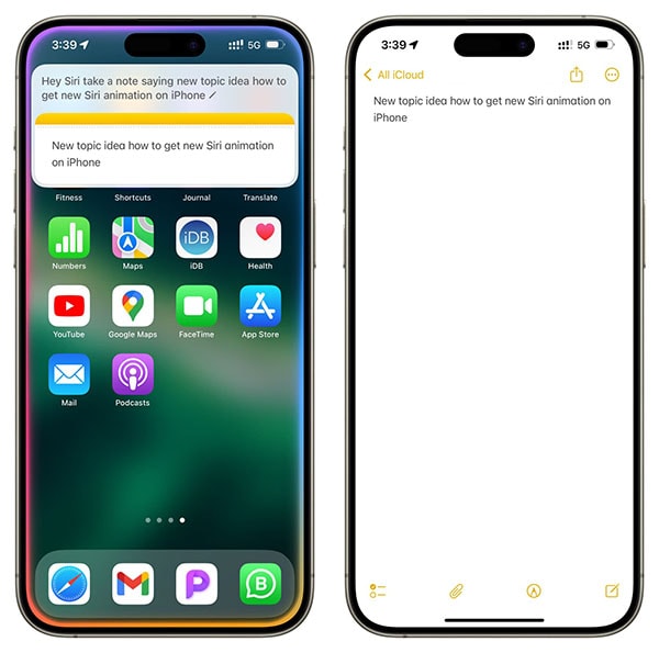 استفاده از سیری برای تایپ متن