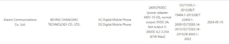 گواهینامهی 3C شیائومی میکس فلیپ