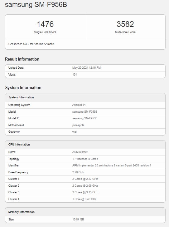 بنچمارک گیک بنچ گلکسی زد فولد ۶