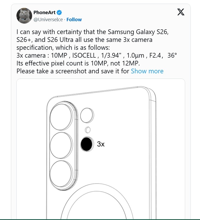 دوربین سری گلکسی اس ۲۶