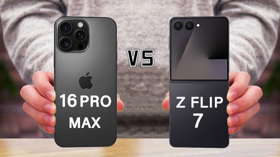 galaxy z flip 7 and iphone 16 promax