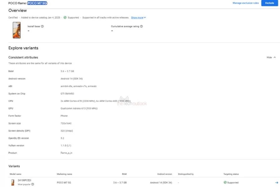 گواهی گوگل پلی پوکو M7