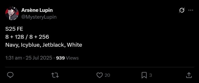 گزارش رنگ بندی و کانفیگ گلکسی اس ۲۵ اف ای