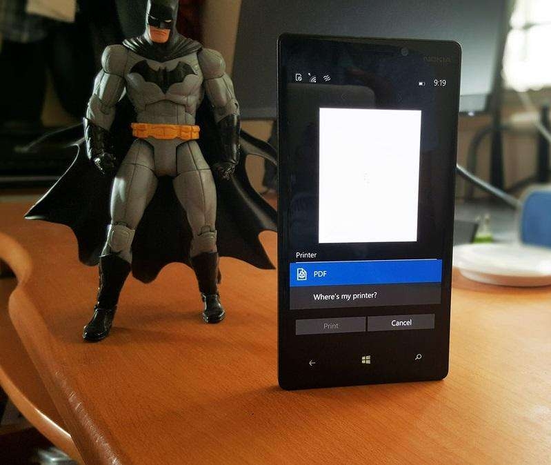 با ویندوز 10 موبایل بهراحتی پرینت بگیرید!