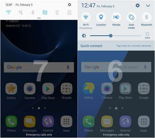 تنظیمات سریع و نوتیفیکیشنها
