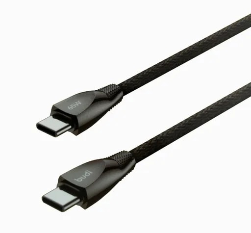 کابل شارژ کنفی USB-C به USB-C بودی مدل Budi DC128TT12B-0