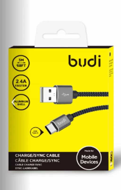 کابل فست شارژ کنفی USB به USB-C بودی مدل DC206T30B