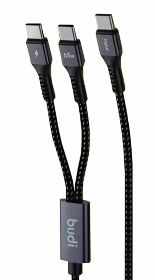 کابل شارژ کنفی یک به دو USB-C به USB-C بودی مدل DC210C2C12B
