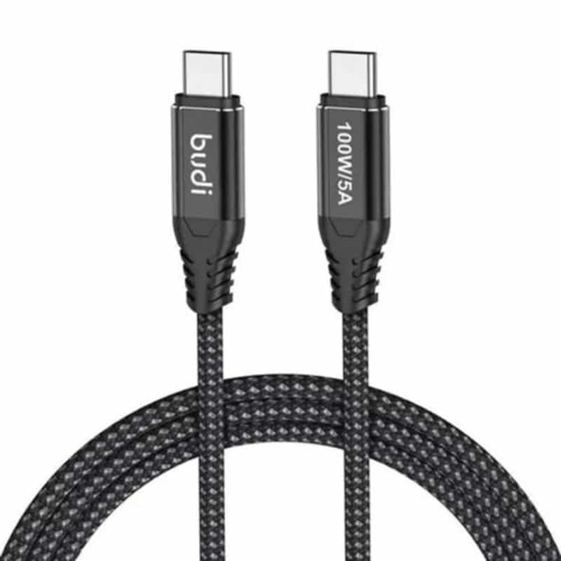 کابل شارژ کنفی USB-C به USB-C بودی مدل Budi DC220TT30B