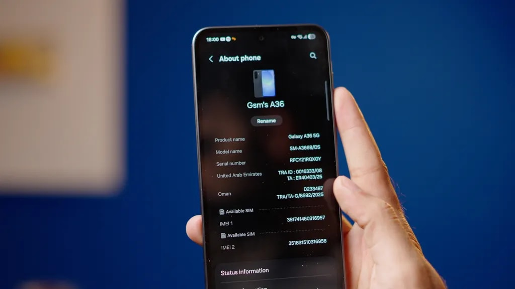 مشخصات گوشی سامسونگ گلکسی A36