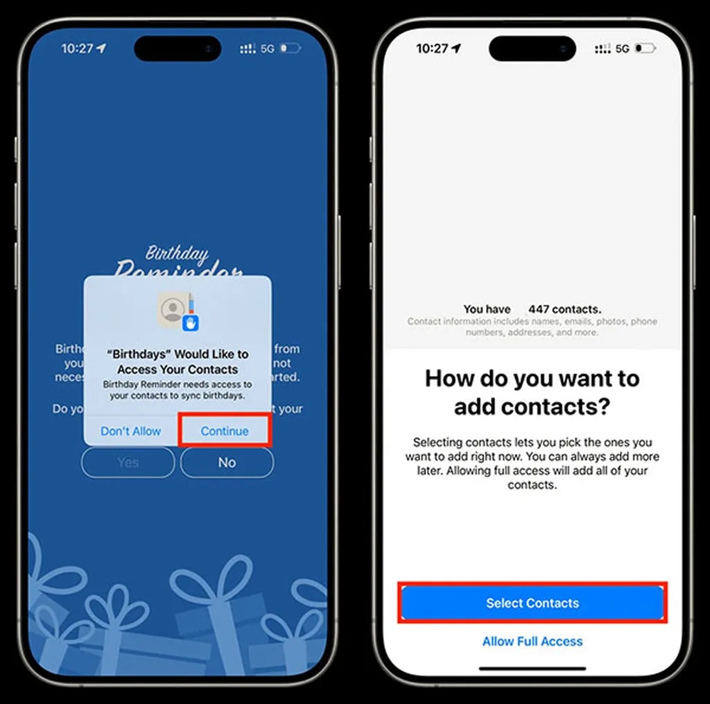 تنظیمات دسترسی اپلیکیشنها به مخاطبین در آیفون