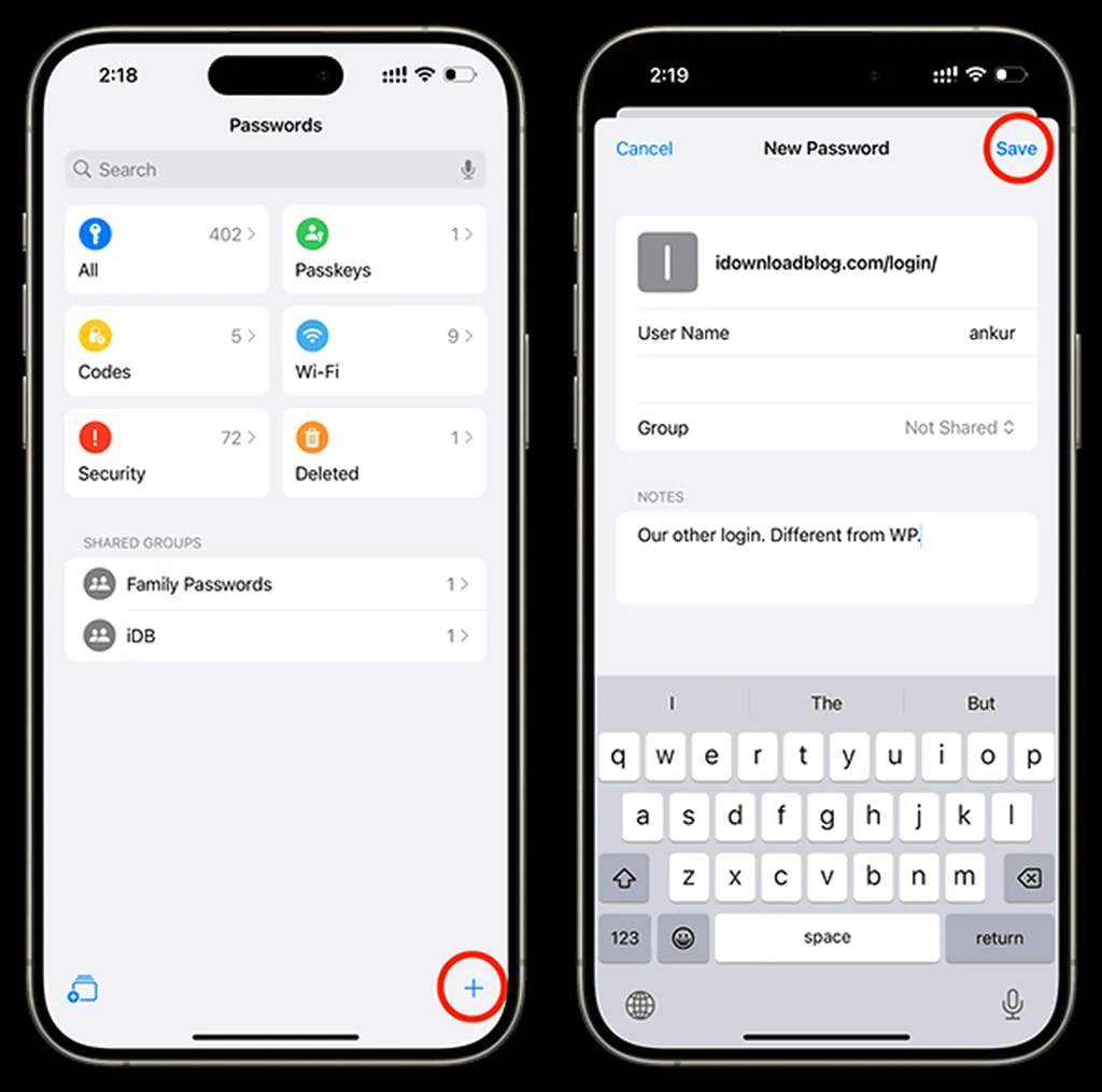راهنمای کار با اپلیکیشن Passwords اپل روی آیفون