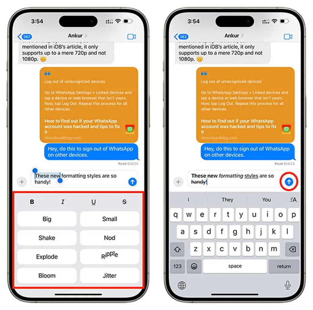 راهنمای تغییر فرمت متن در آی او اس ۱۸