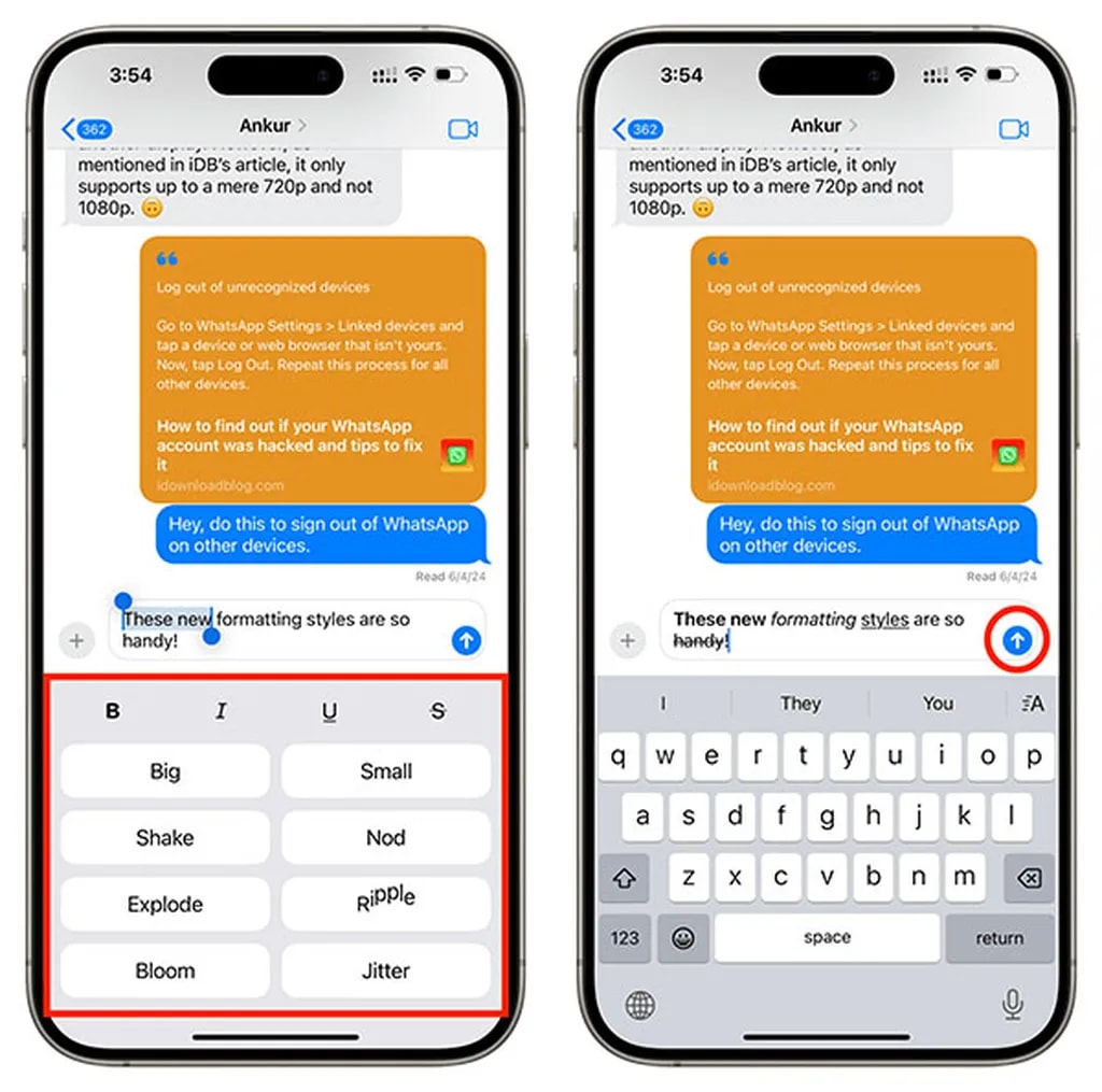 راهنمای تغییر فرمت متن در آی او اس ۱۸
