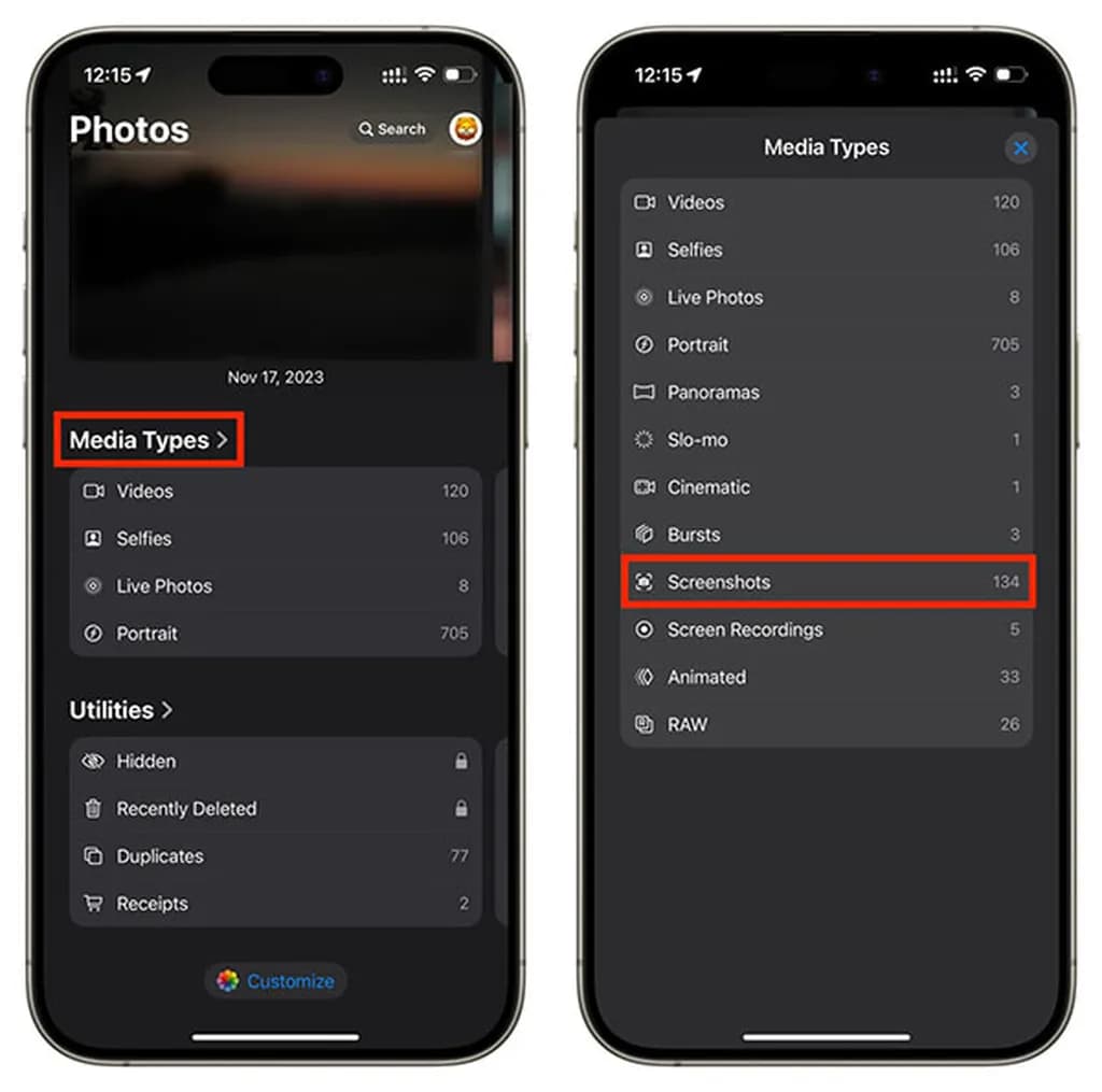 استفاده از فولدر اسکرین شاتها