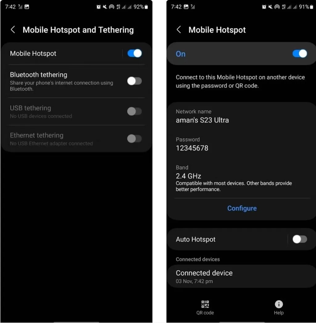 نحوهی دیدن دستگاههای متصل به هاتاسپات گوشیهای اندرویدی