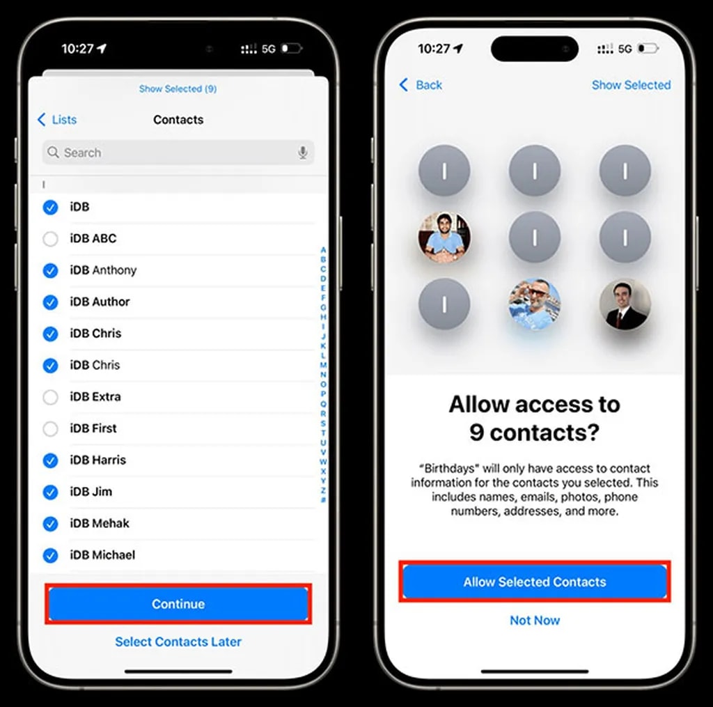 تنظیمات دسترسی اپلیکیشنها به مخاطبین در آیفون