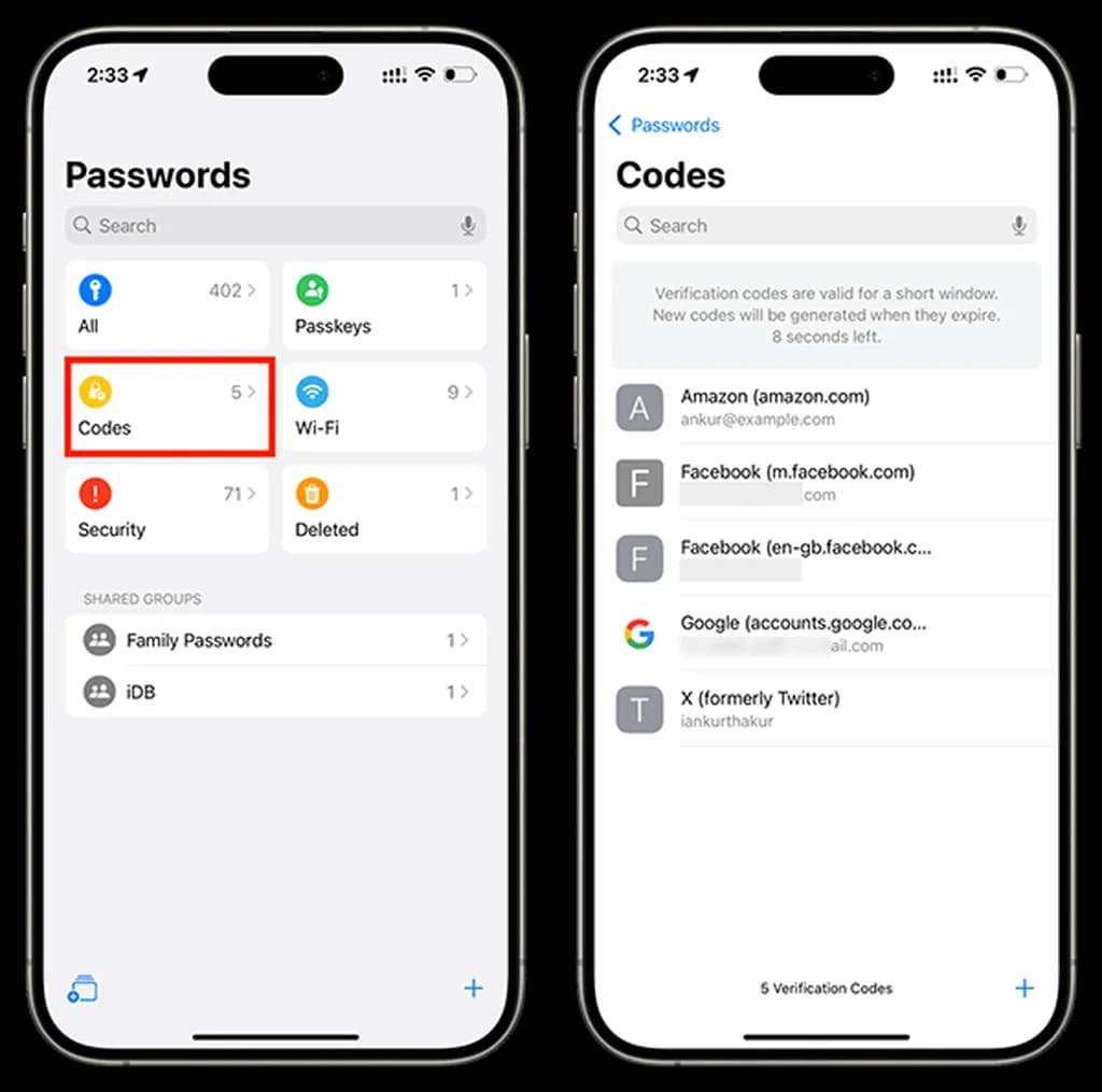 راهنمای کار با اپلیکیشن Passwords اپل روی آیفون