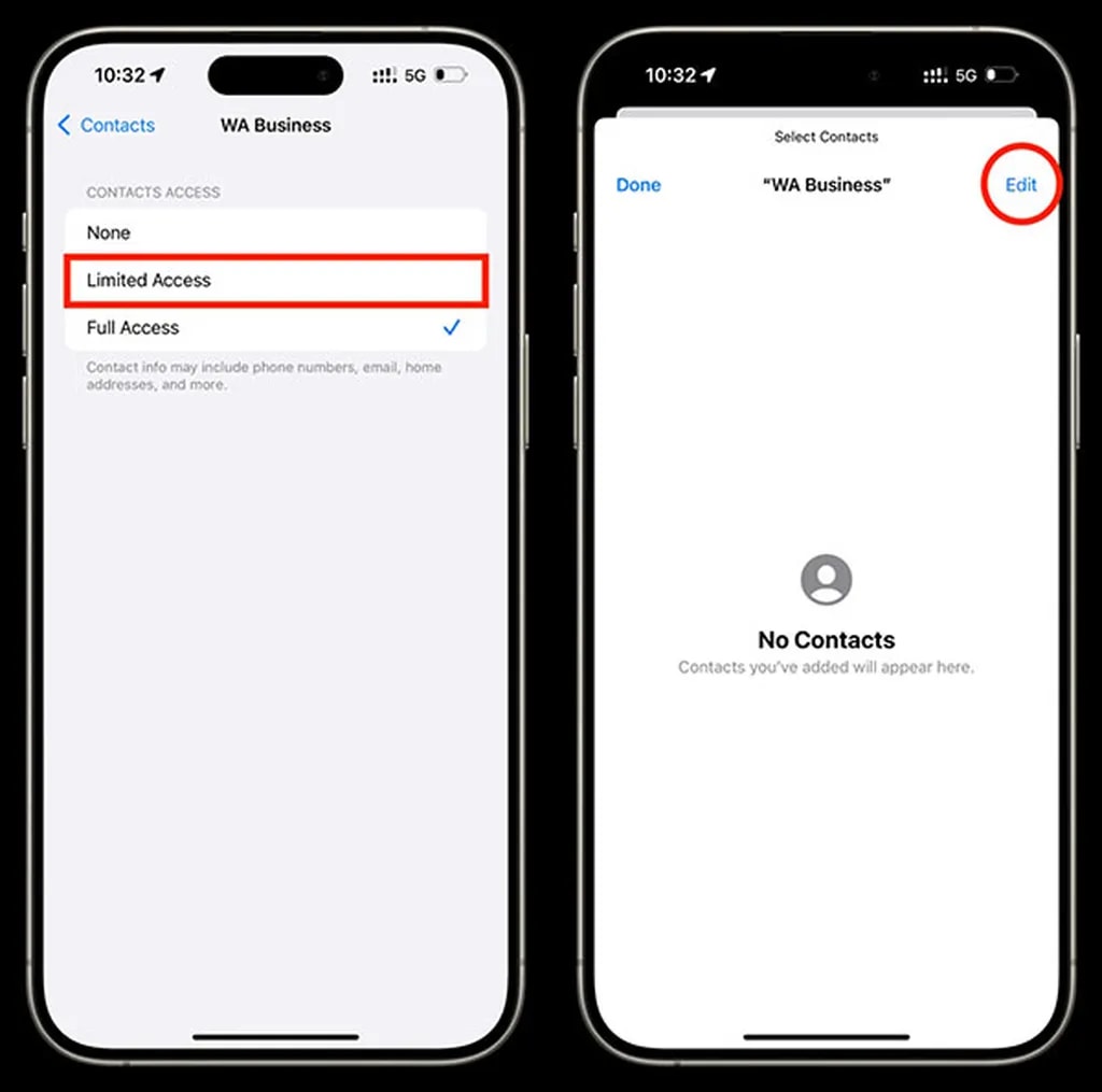 تنظیمات دسترسی اپلیکیشنها به مخاطبین در آیفون