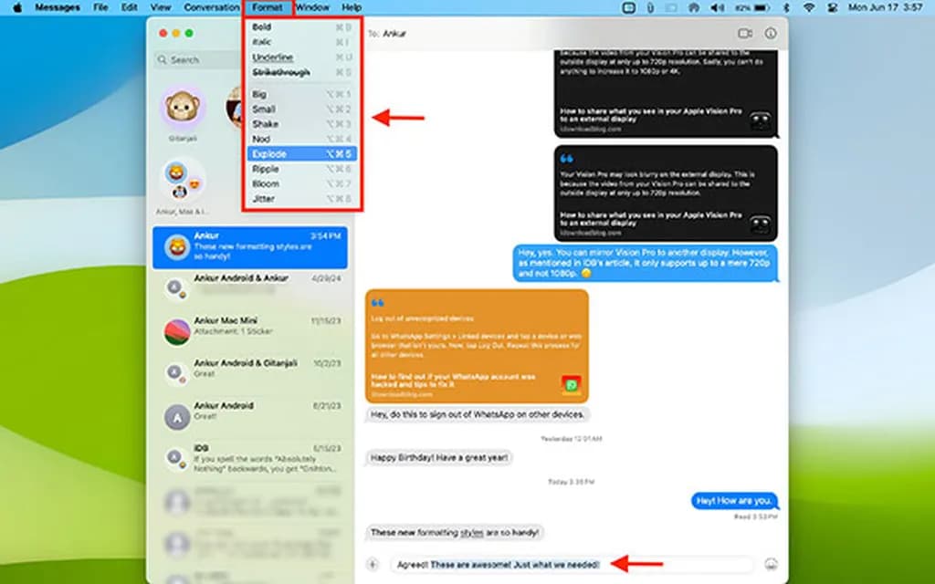 راهنمای تغییر فرمت متن در مک او اس سکویا