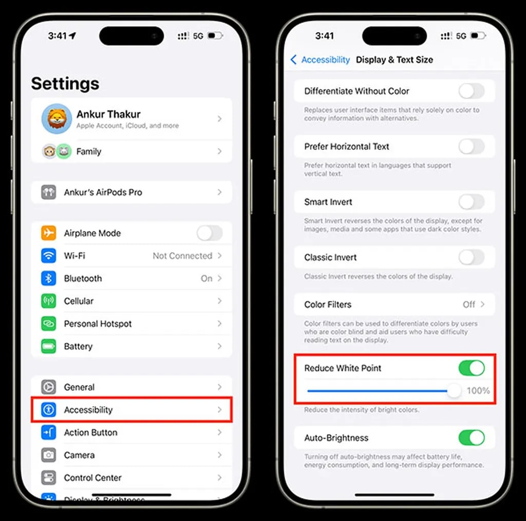تنظیم حالت Reduce White Point