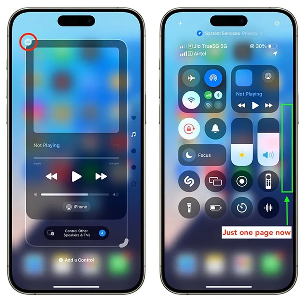 شخصی سازی کنترل سنتر در آی او اس ۱۸