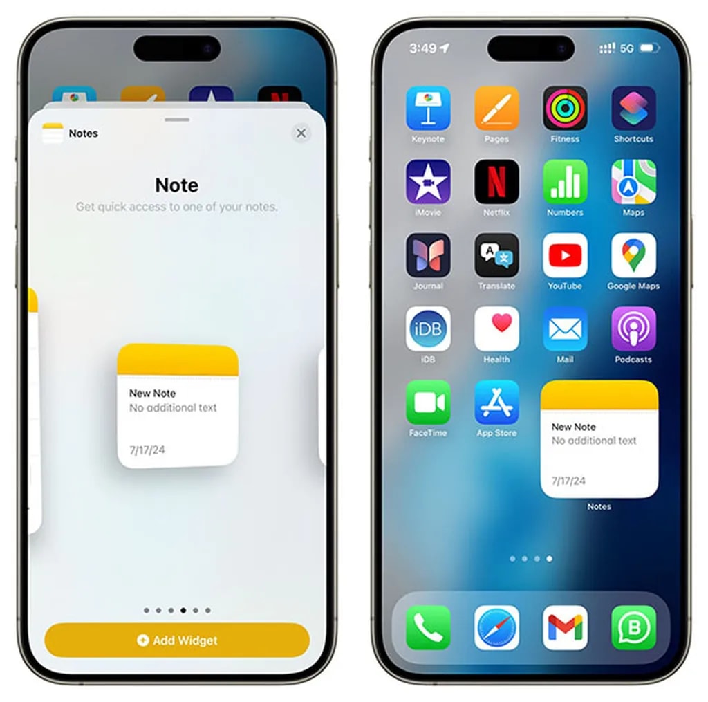 اضافه کردن ویجت Notes به هوم اسکرین