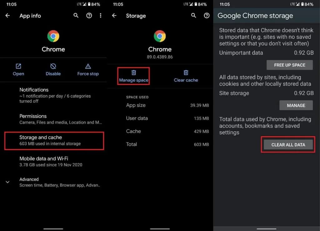 ریستکردن مرورگر گوگلکروم در اندروید از طریق تنظیمات دستگاه