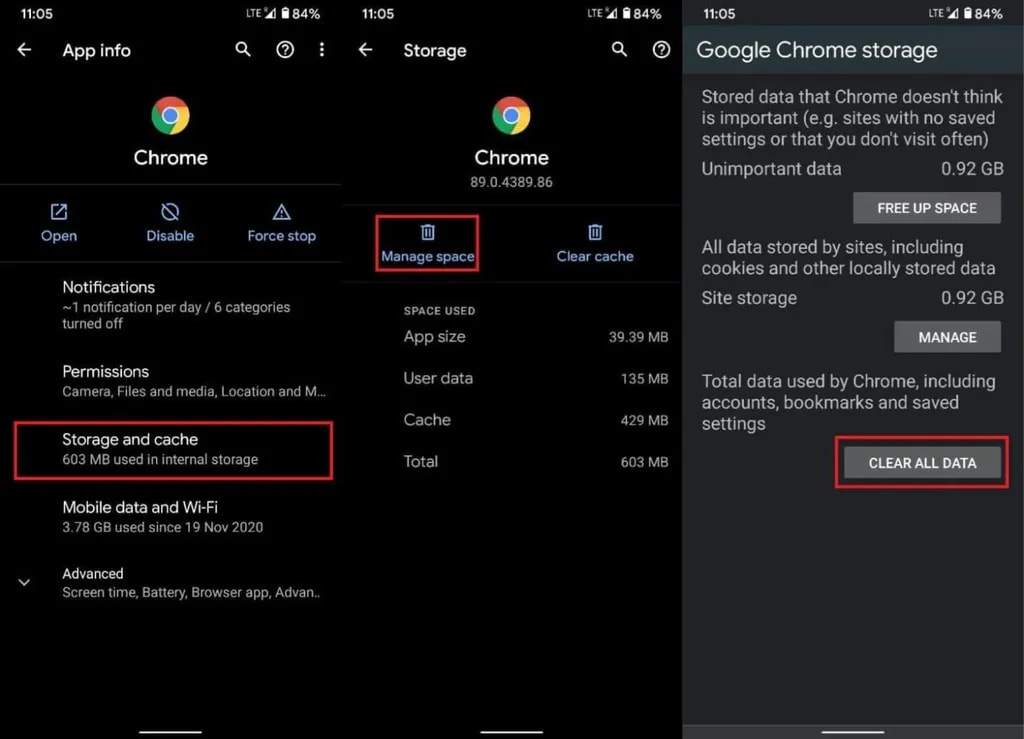 ریستکردن مرورگر گوگلکروم در اندروید از طریق تنظیمات دستگاه