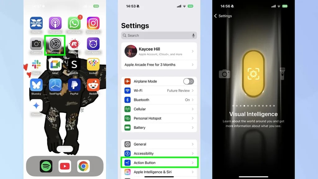 هوش بصری و دکمه اکشن