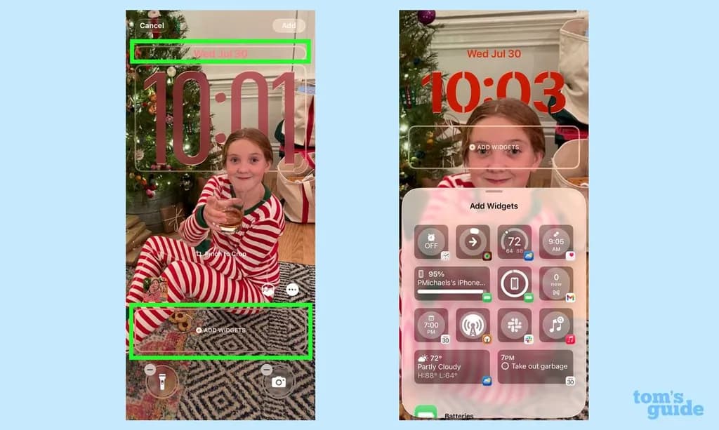 چینش ویجتها در صفحه قفل