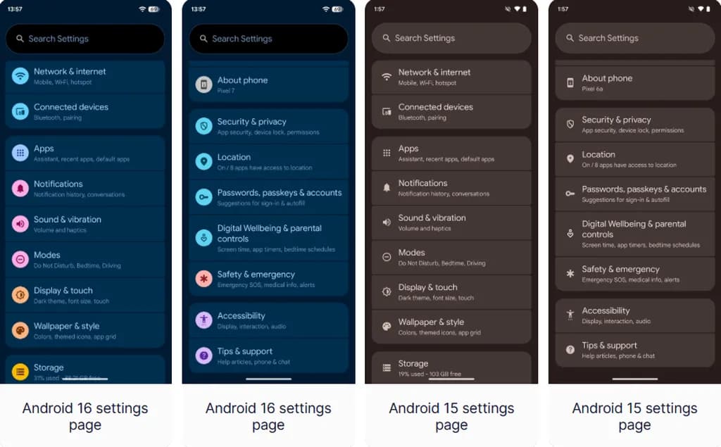 منوی تنظیمات