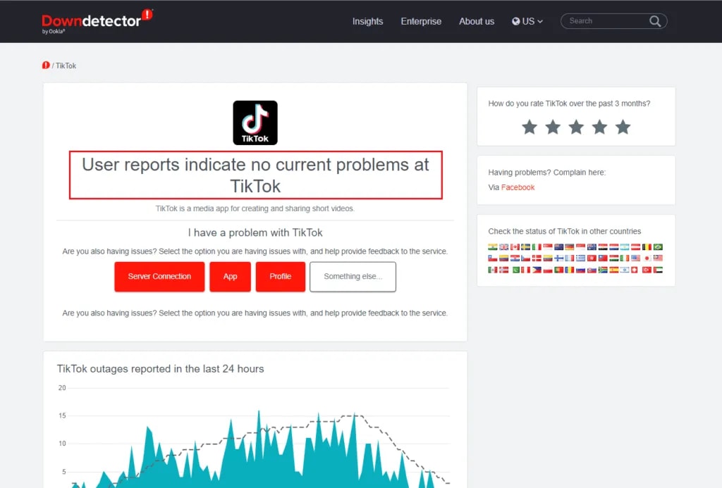 بررسی سرورهای تیکتاک برای رفع مشکل تیکتاک