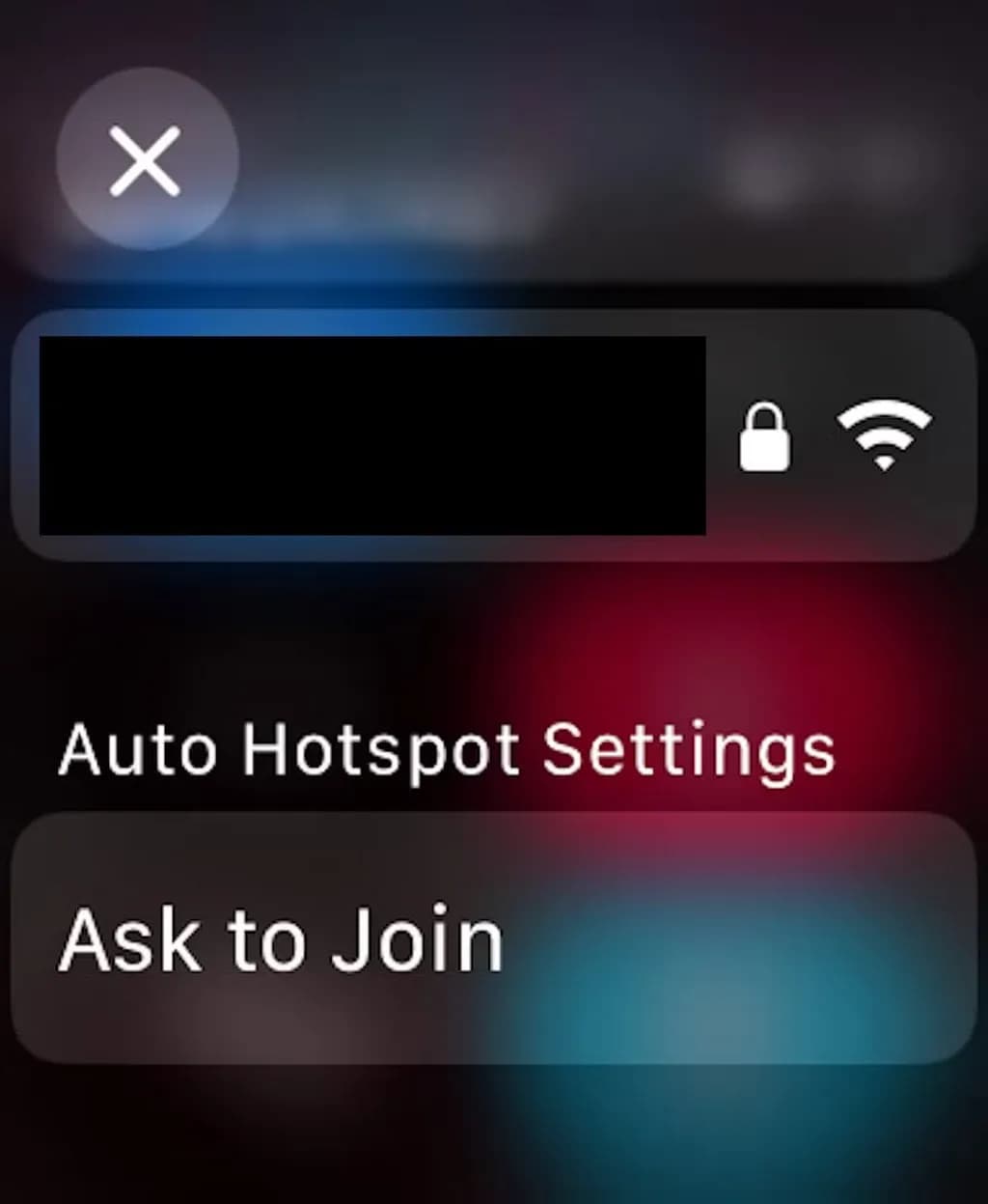 apple watch control center