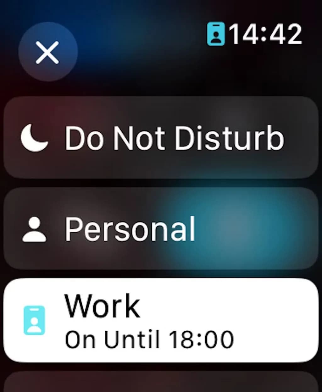 apple watch control center