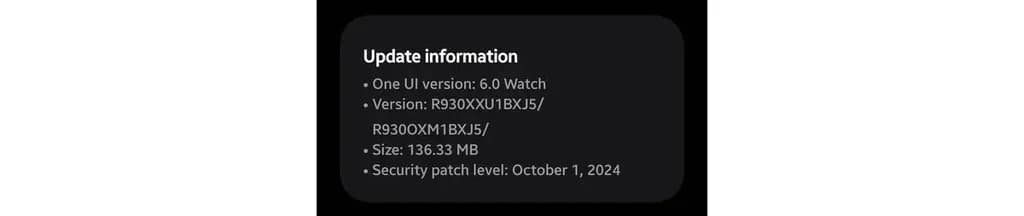 اطلاعات بهروزرسانی One ui 6 watch