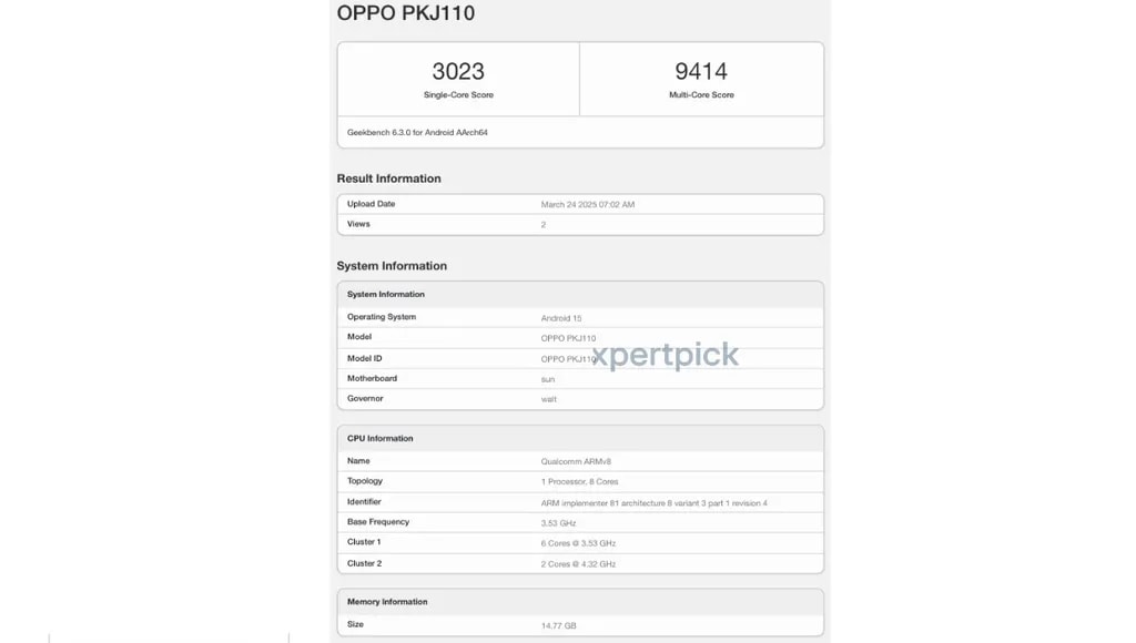 بنچمارک گیکبنچ Find X8 Ultra