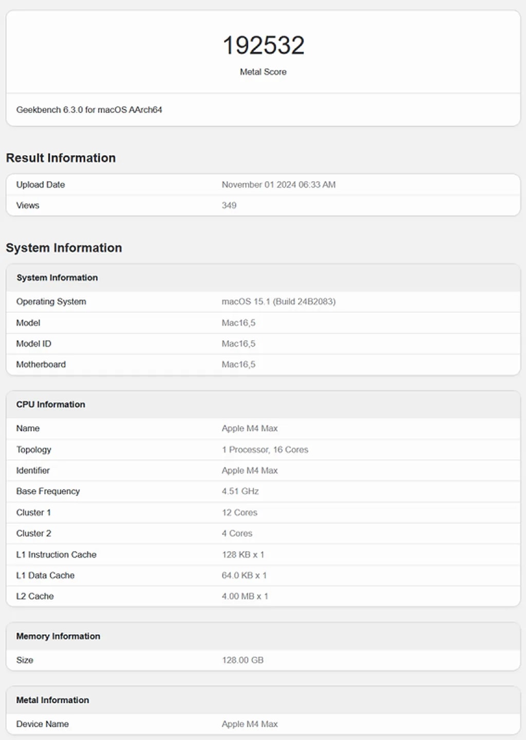 بنچمارک پردازنده گرافیکی ام ۴ مکس