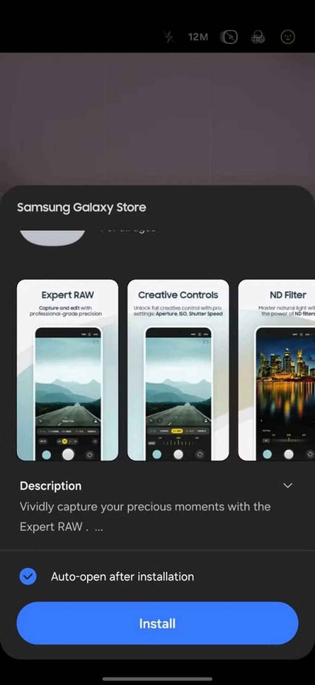 برنامه Expert raw گوشی های سامسونگ