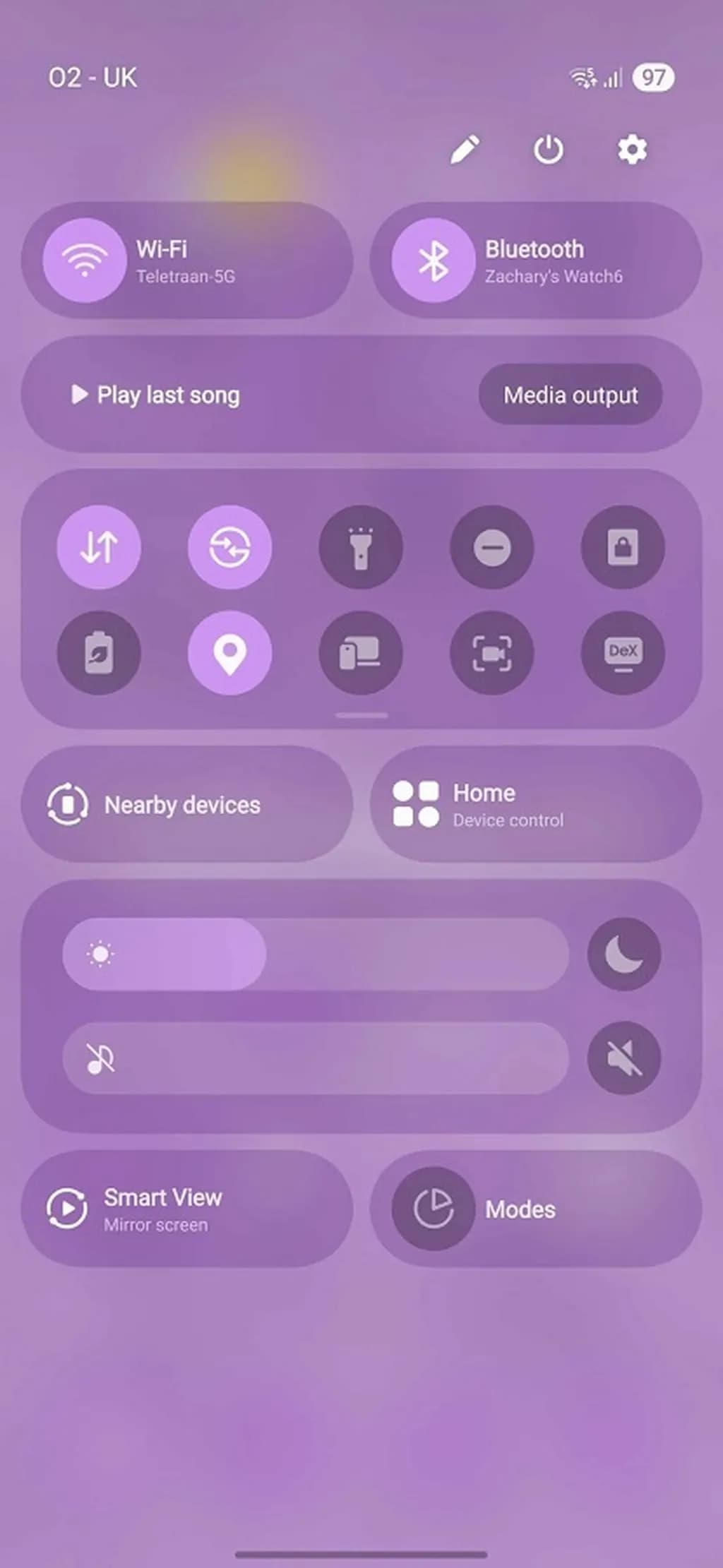 دکمههای جدید پنل تنظیمات سریع One UI 7