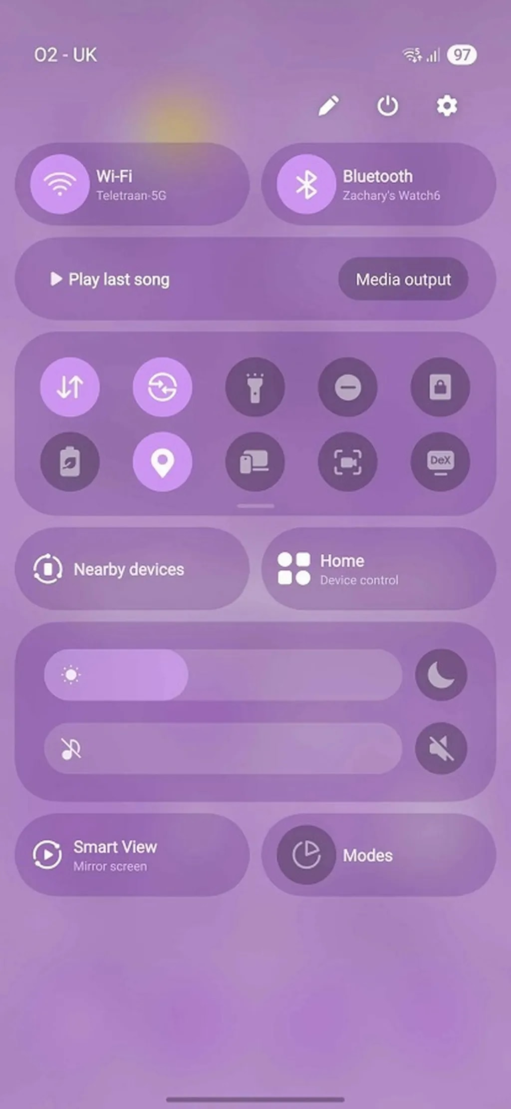 دکمههای جدید پنل تنظیمات سریع One UI 7