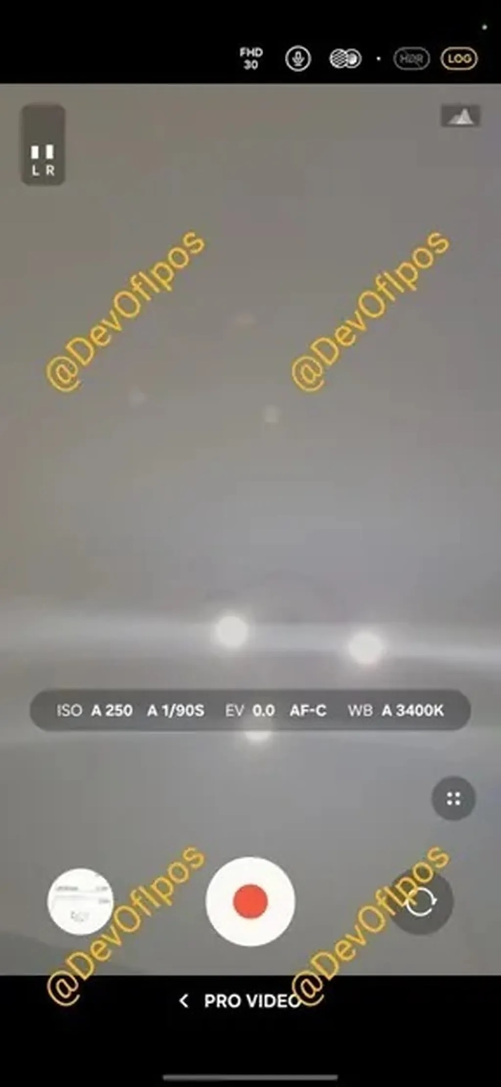 فیلمبرداری log در حالت video pro