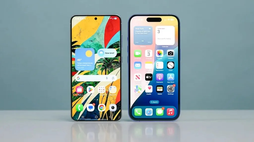 گلکسی اس ۲۵ در کنار آیفون ۱۵ پرو