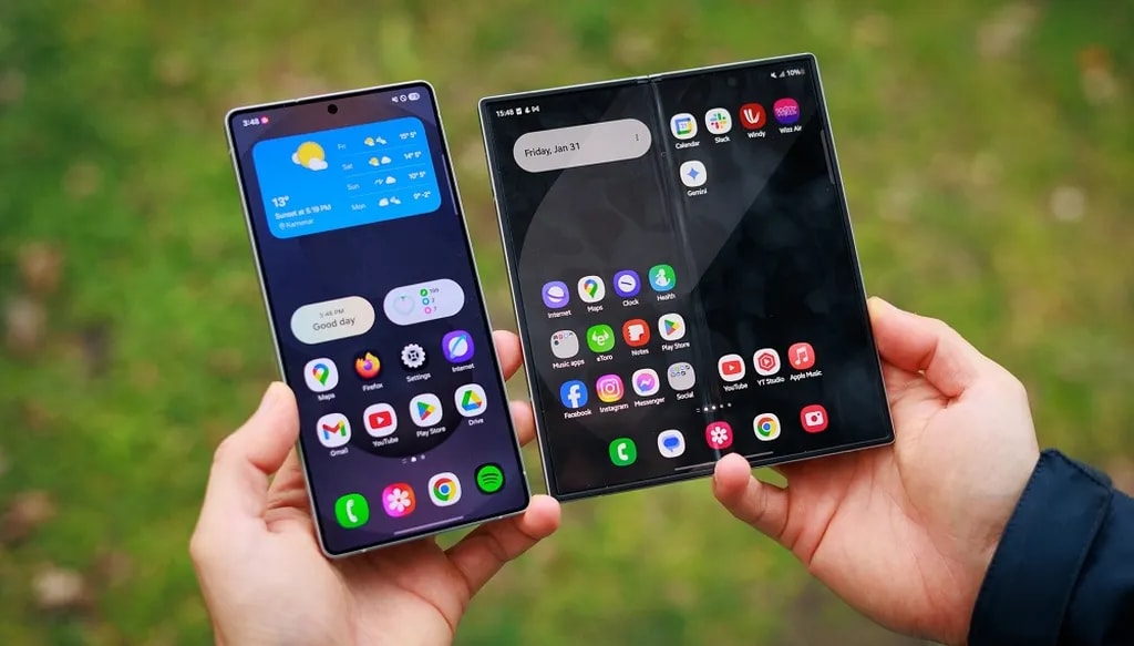 گلکسی زد فولد ۶ در کنار گلکسی اس ۲۵ اولترا